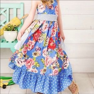 MATILDA JANE  Heart Song Maxi Dress Patterned Ruffle Easter Dress Sz 10